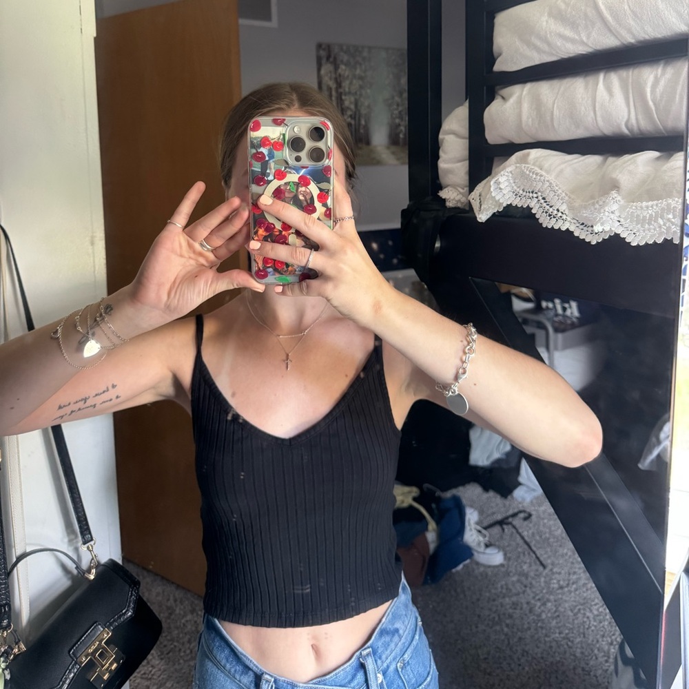 H&M Divided Black Ribbed Top